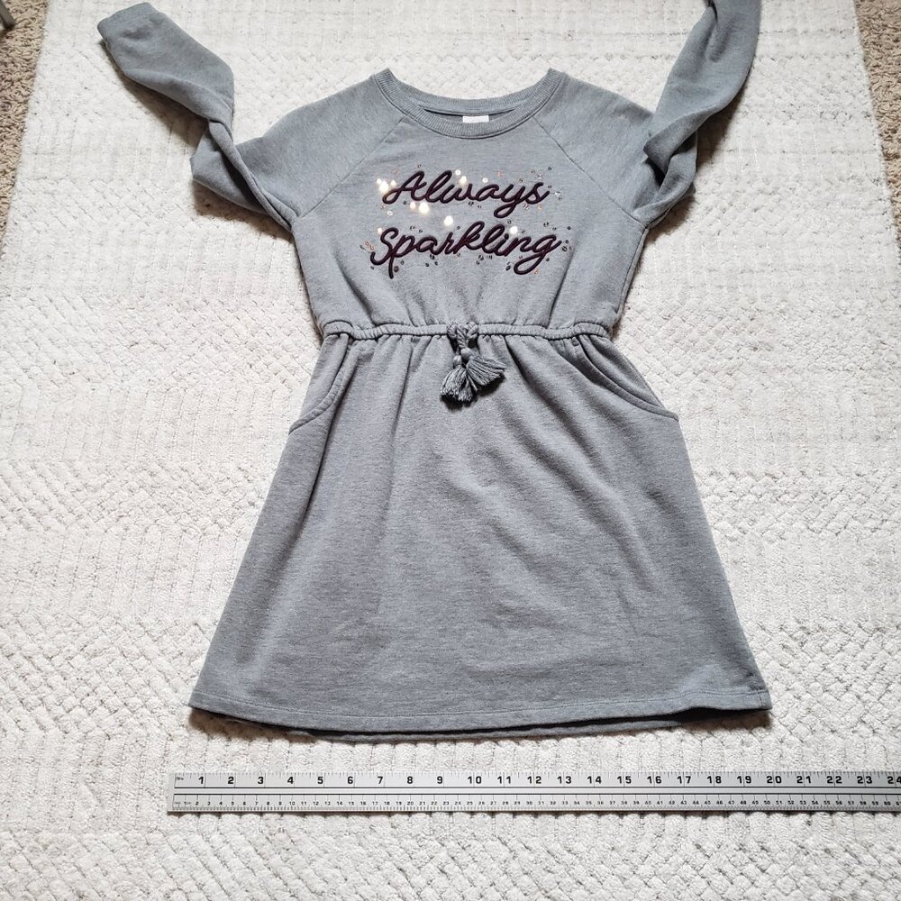 Wonder Nation Girls’ “Always Sparkling” Long Sleeve Dress – Size L (10/12) - Picture 10 of 13